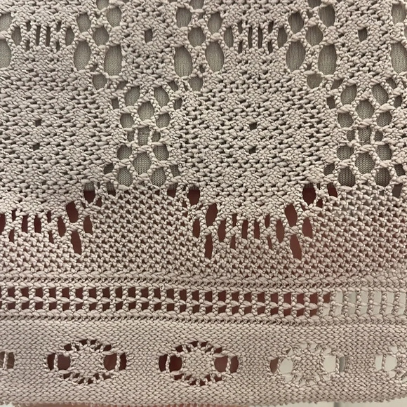 Cato soft stretchy pull on knee shirt crochet like overlay lined taupe Medium - Picture 3 of 7